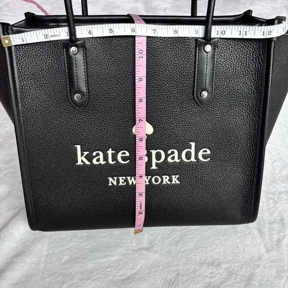 KATE SPADE Ella Large Pebbled Leather Black Tote Handbag--NWT - Picture 12 of 13